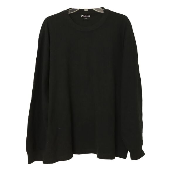 MADEWELL Brushed Long-Sleeve Boxy Tee Black L 100% Cotton Crew Neck NWT B63 - Picture 2 of 6